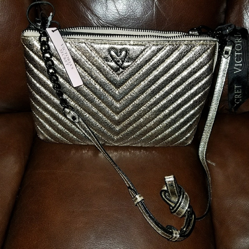 😎SOLD😎NWT Victoria's Secret Gold Crossbody Purse